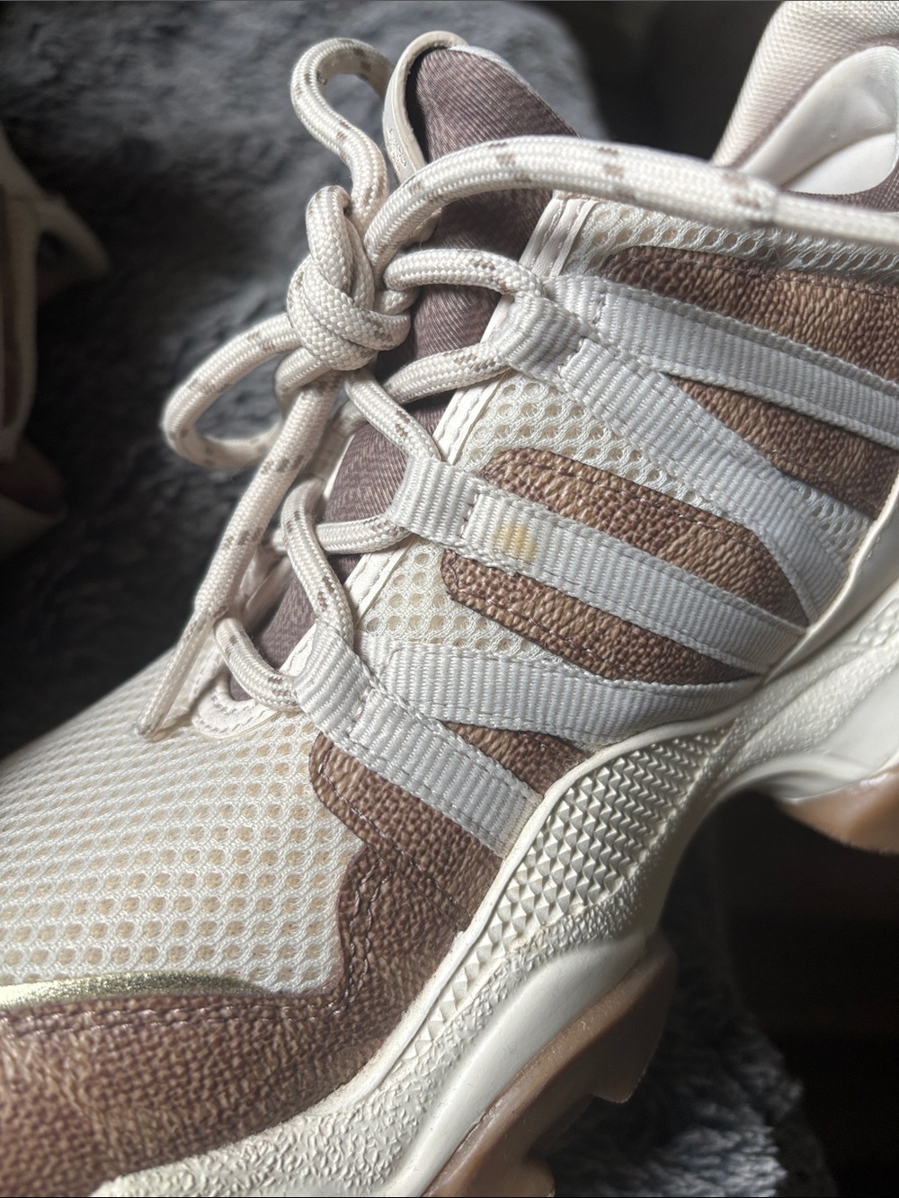 Coach Women's Cream and Brown Athletic Sneakers - Picture 6 of 10